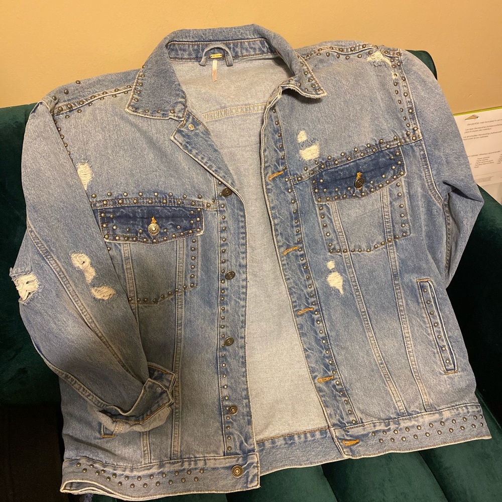 Free people denim jacket!